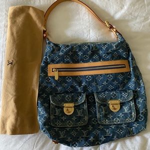 LOUIS VUITTON shoulder bag monogram gm blue denim